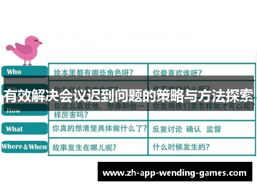 有效解决会议迟到问题的策略与方法探索