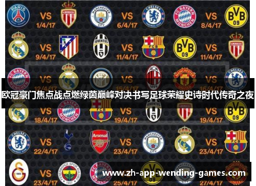 欧冠豪门焦点战点燃绿茵巅峰对决书写足球荣耀史诗时代传奇之夜 欧冠豪门焦点战点燃绿茵巅峰对决书写足球荣耀史诗时代传奇之夜